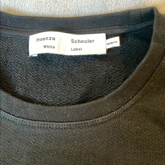 Proenza Schouler Black Asymmetrical Cropped Sweatshirt - Picture 3 of 8